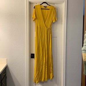 Mustard Yellow Lulus wrap dress